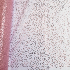 Tecido Tule Bordado com Paetê Caminho sem fim Rosa Nude na internet