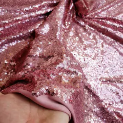 Tecido Malha Bordado com Paetê Fashion Rosa Nude - loja online