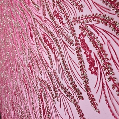 Tecido Tule Boreal com Glitter e Pedrarias Pink na internet