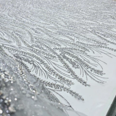 Tecido Tule Boreal com Glitter e Pedrarias Prata - comprar online