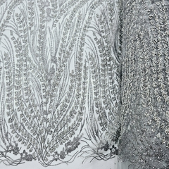 Tecido Tule Boreal com Glitter e Pedrarias Prata - loja online