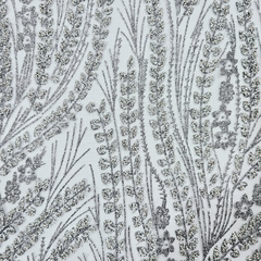Imagem do Tecido Tule Boreal com Glitter e Pedrarias Prata