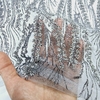 Tecido Tule Boreal com Glitter e Pedrarias Prata