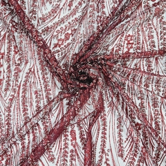 Tecido Tule Boreal com Glitter e Pedrarias Marsala - loja online