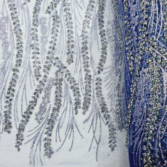 Imagem do Tecido Tule Boreal com Glitter e Pedrarias Azul Royal