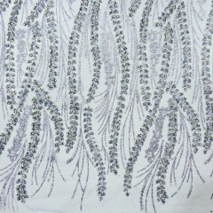 Tecido Tule Boreal com Glitter e Pedrarias Azul Royal