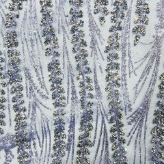 Tecido Tule Boreal com Glitter e Pedrarias Azul Royal - comprar online