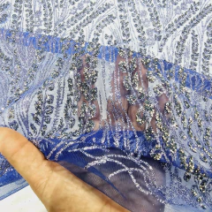 Tecido Tule Boreal com Glitter e Pedrarias Azul Royal na internet