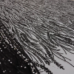 Tecido Tule Boreal com Glitter e Pedrarias Preto - comprar online