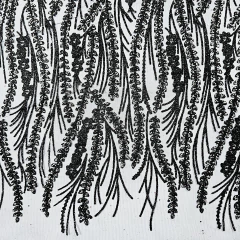 Imagem do Tecido Tule Boreal com Glitter e Pedrarias Preto