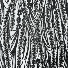 Tecido Tule Boreal com Glitter e Pedrarias Preto