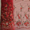 Tecido Tule Vermelho Bordado no Barrado com Flores - Tecidos Baratos - Compre e receba em casa.