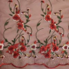 Tecido Tule Vermelho Bordado no Barrado com Flores - comprar online