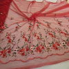 Tecido Tule Vermelho Bordado no Barrado com Flores na internet