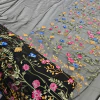 Tecido Tule Preto Bordado no Barrado com Flores - comprar online
