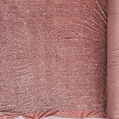 Tecido Veludo Cristal com Paetê Rose Gold - Tecidos Baratos - Compre e receba em casa.