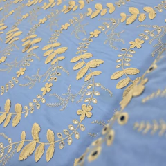 Laise Bordada 3D Folhagem Azul - loja online