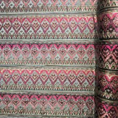 Tecido Tule Bordado com Paetê Étnico Bronze e Pink - loja online