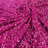 Imagem do Tecido Veludo Cristal com Paetê Fúcsia