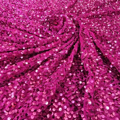 Imagem do Tecido Veludo Cristal com Paetê Fúcsia