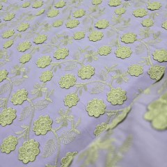 Imagem do Laise Bordada 3D Flores Lavanda / Lilás