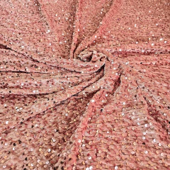 Imagem do Tecido Veludo Cristal com Paetê Rose Gold