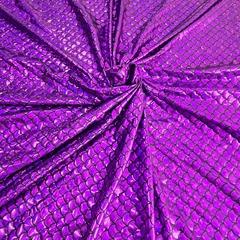 Tecido Malha Holográfica Sereia/Escamas Roxo