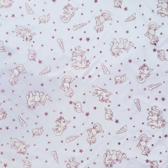 Imagem do Tecido Organza com Glitter Unicórnio Rosa