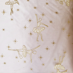 Imagem do Tecido Organza com Glitter Bailarina Dourado