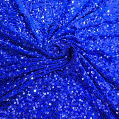 Tecido Veludo Cristal com Paetê Azul Royal - comprar online