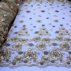 Tule Bordado com Flores e Pedraria Diversas Cores - comprar online
