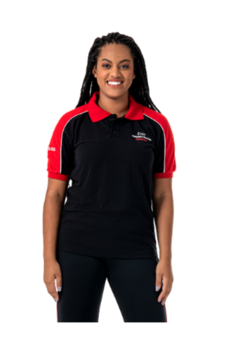 Camiseta manga curta Gola Polo Piquet Preta - Etec Fernando Prestes