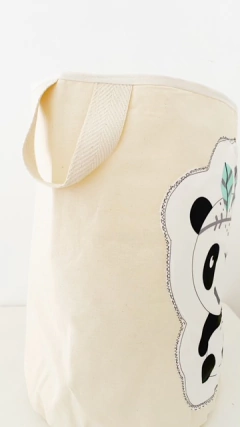 CESTO CONTENEDOR DE TELA PARA JUGUETES PANDA - comprar online