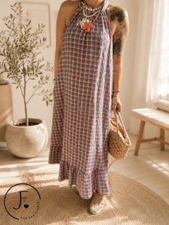 Vestido · Halter · Amariilo , coral, turquesa