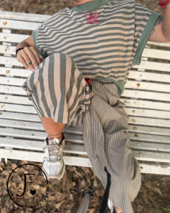 Conjunto · Rayado · Lino Italiano - tienda online