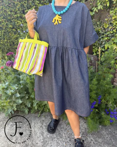 Vestido · Florita · oversize super amplio Denim Camisero con bolsillos - Las Dos Floras ♡ 