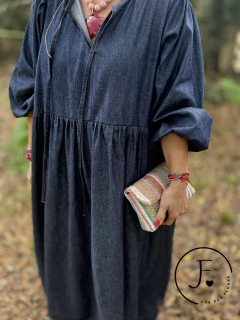 Vestido manga globo · Santanyí · Denim - tienda online