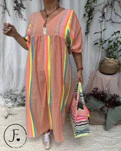 Vestido · Flux Naranja Largo - Las Dos Floras ♡ 