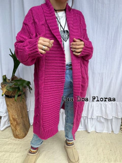Tapado en Mohair mega abrigadete Magenta