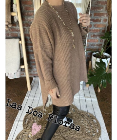 Sweater largo Mohair mas largo atrás