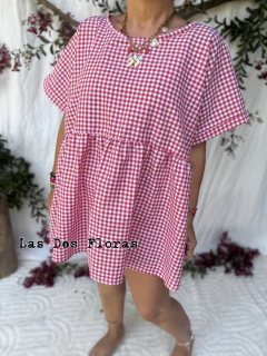 Remeron · Vichy rojo· blusa o vestido cortito en internet