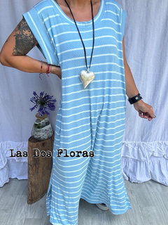 Vestido rayado manga japonesa