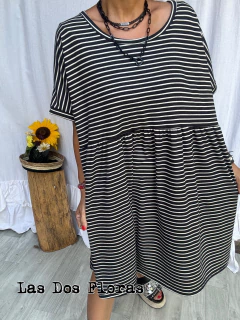 Vestido oversize super amplio Rayado - comprar online
