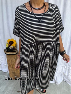 Vestido oversize super amplio Rayado - tienda online