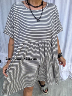 Vestido oversize super amplio Rayado