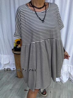 Vestido oversize super amplio Rayado en internet