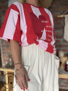 Remera Ancha · Romantic · Rayas - Las Dos Floras ♡ 