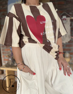 Remera Ancha · Romantic · Rayas - Las Dos Floras ♡ 
