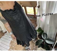 Vestido de lino con volados - comprar online