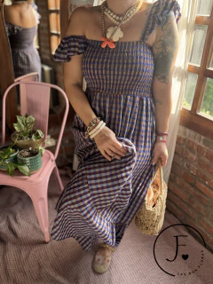 Vestido · Volato · Azules y marron - Las Dos Floras ♡ 